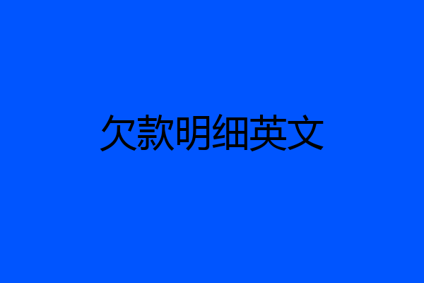 欠款明细英文