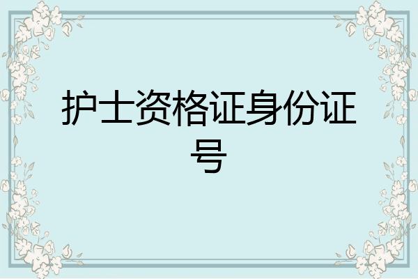 护士资格证身份证号