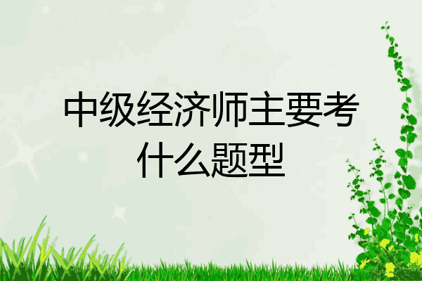 中级经济师主要考什么题型