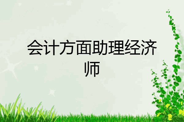 会计方面助理经济师