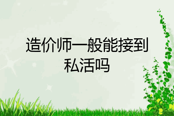 造价师一般能接到私活吗