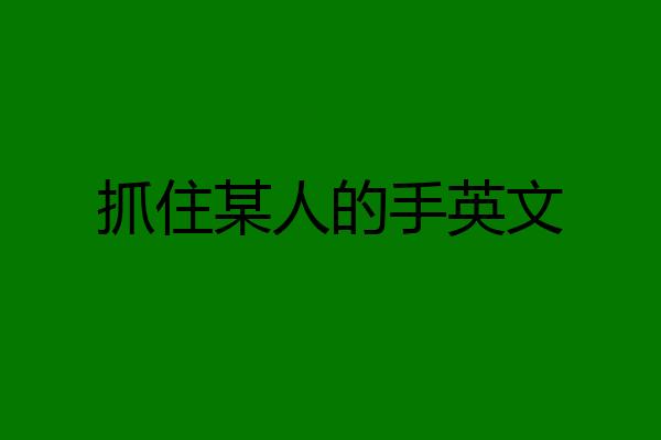 抓住某人的手英文
