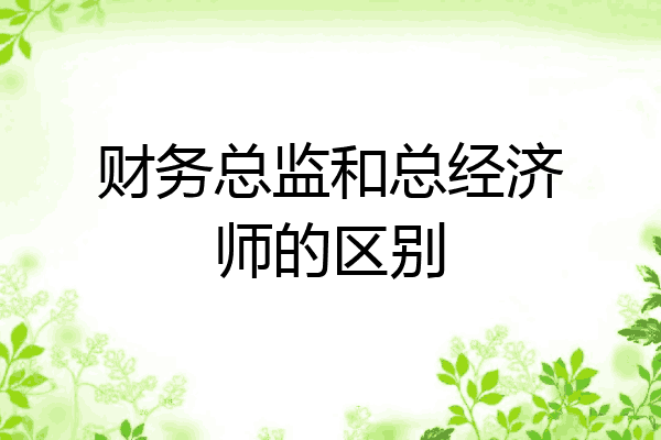 财务总监和总经济师的区别