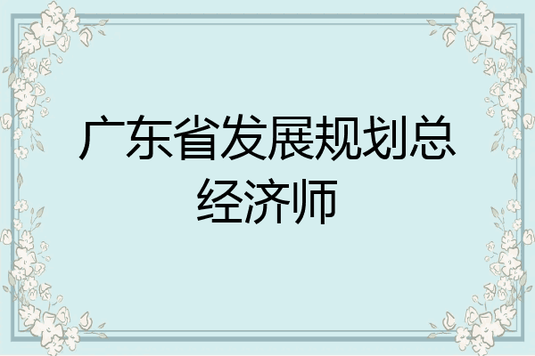 广东省发展规划总经济师