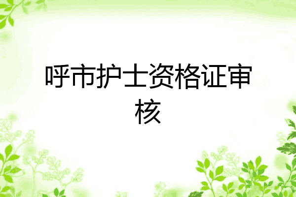 呼市护士资格证审核