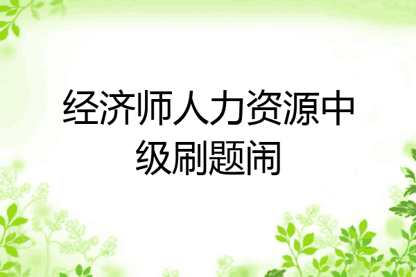 经济师人力资源中级刷题闹