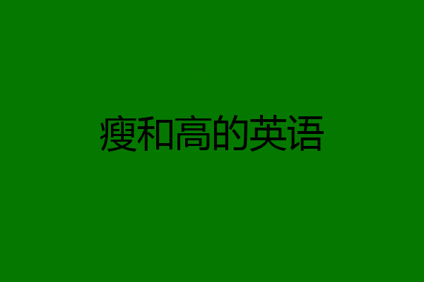 瘦和高的英语