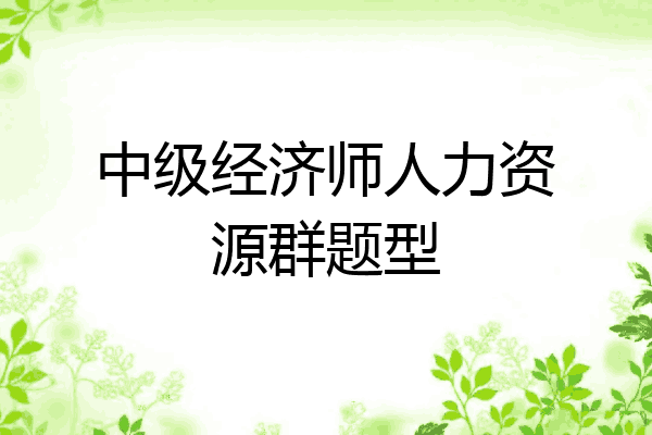 中级经济师人力资源群题型