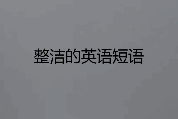 整洁的英语短语