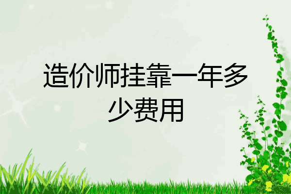 造价师挂靠一年多少费用