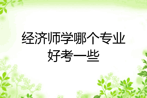 经济师学哪个专业好考一些