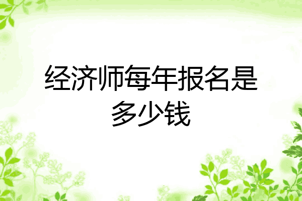 经济师每年报名是多少钱