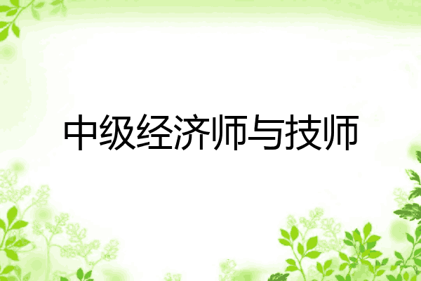 中级经济师与技师