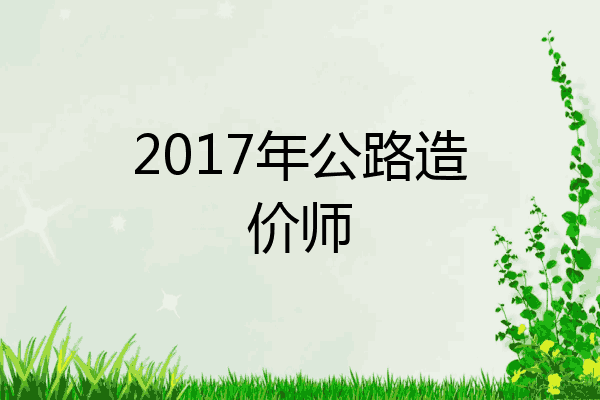 2017年公路造价师