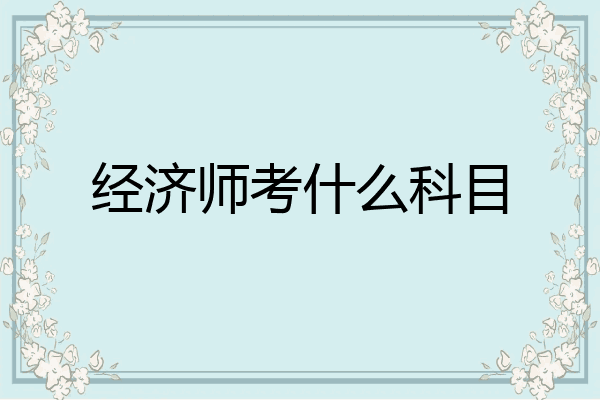 经济师考什么科目