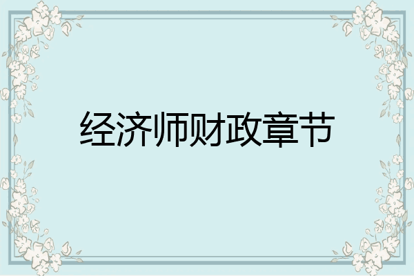 经济师财政章节