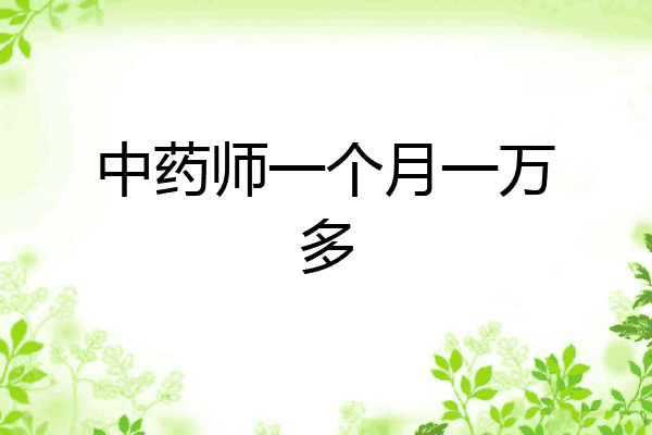 中药师一个月一万多