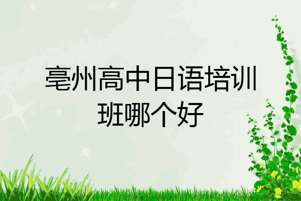 亳州高中日语培训班哪个好