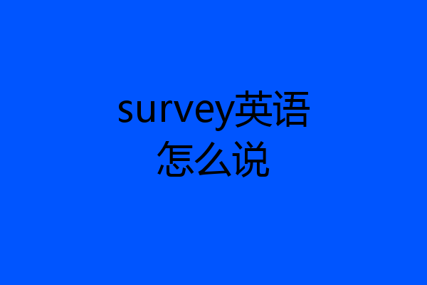 survey英语怎么说