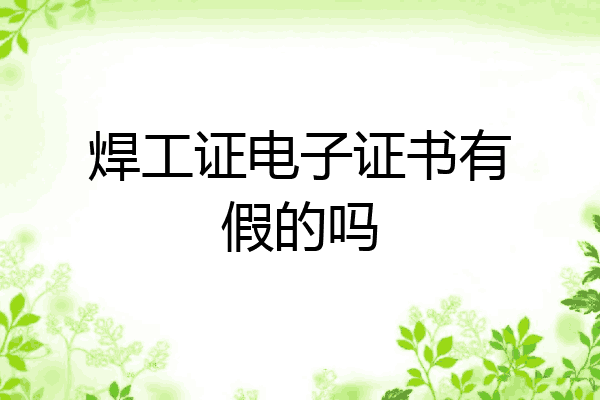 焊工证电子证书有假的吗