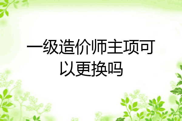 一级造价师主项可以更换吗