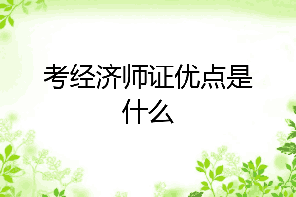 考经济师证优点是什么