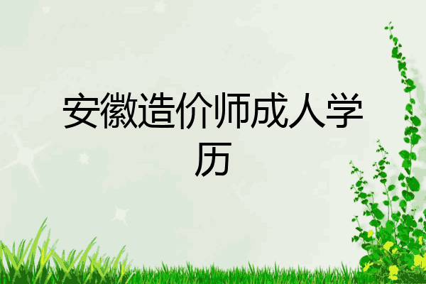 安徽造价师成人学历