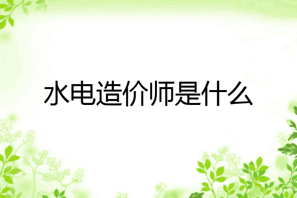 水电造价师是什么
