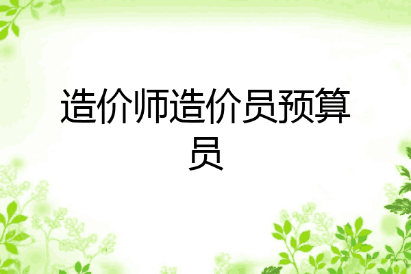 造价师造价员预算员