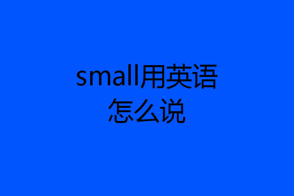 small用英语怎么说