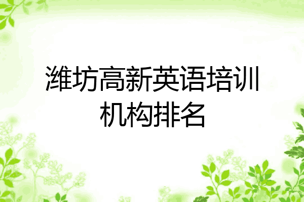 潍坊高新英语培训机构排名