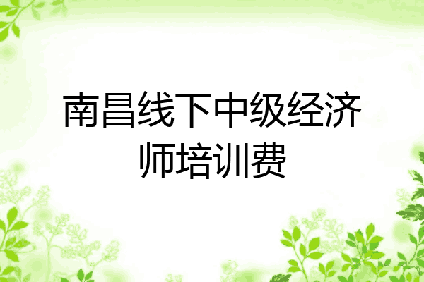 南昌线下中级经济师培训费