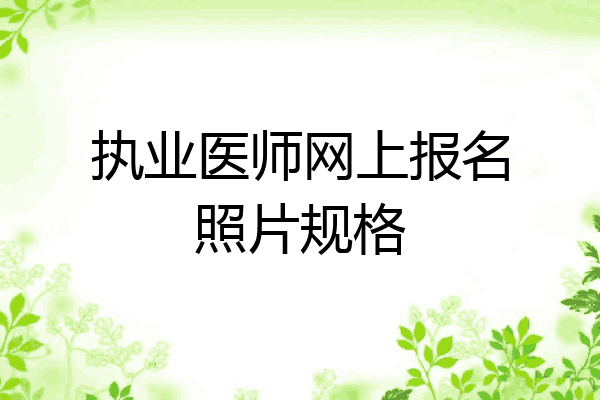 执业医师网上报名照片规格