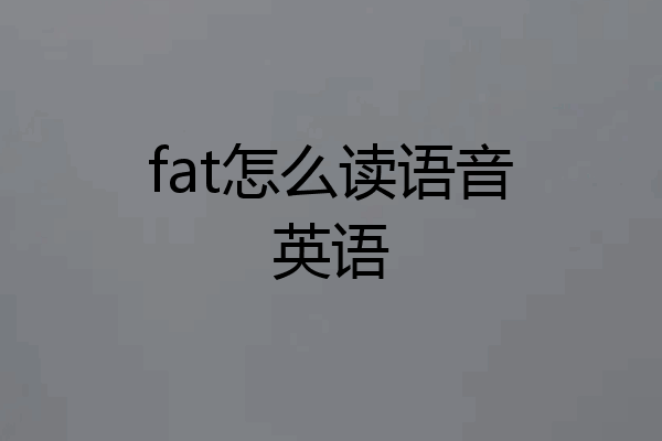 fat怎么读语音英语