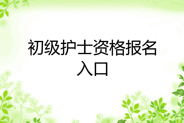 初级护士资格报名入口