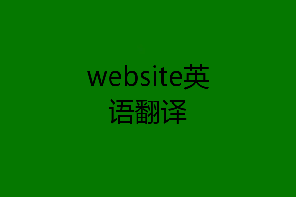 website英语翻译