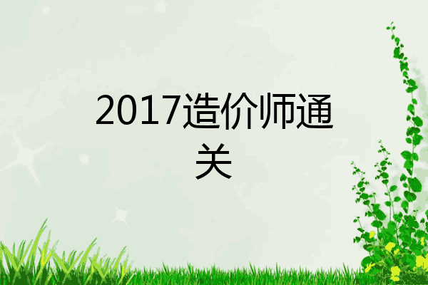 2017造价师通关