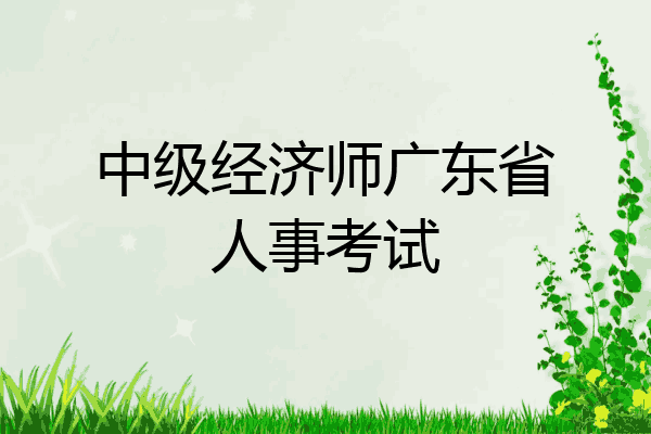 中级经济师广东省人事考试