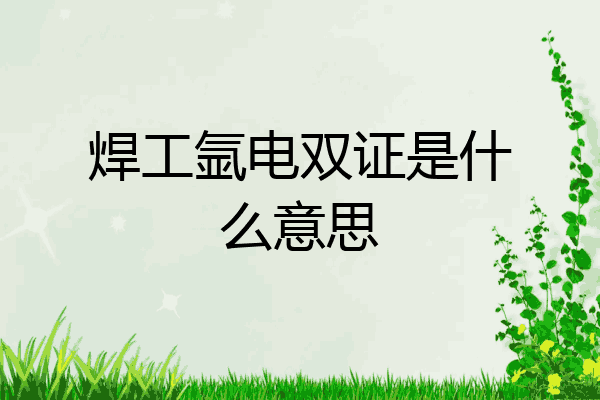 焊工氩电双证是什么意思