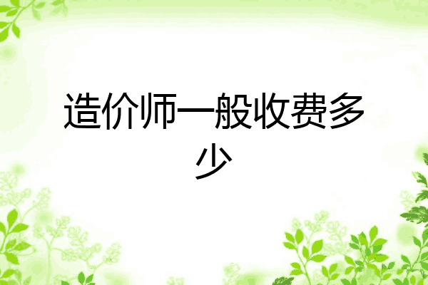 造价师一般收费多少