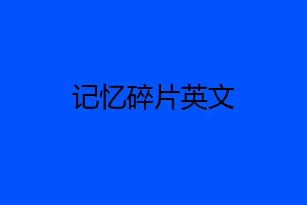 记忆碎片英文