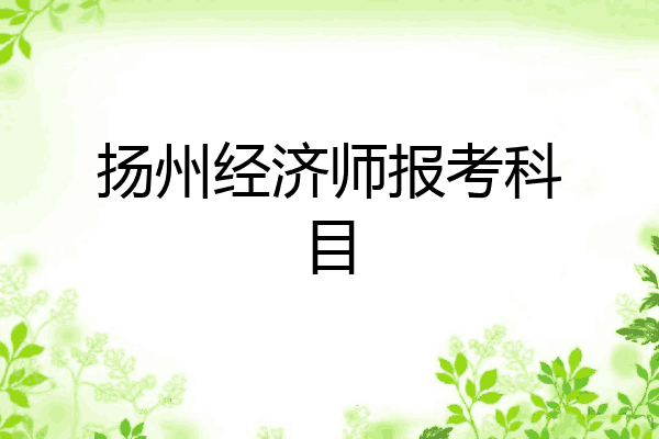 扬州经济师报考科目