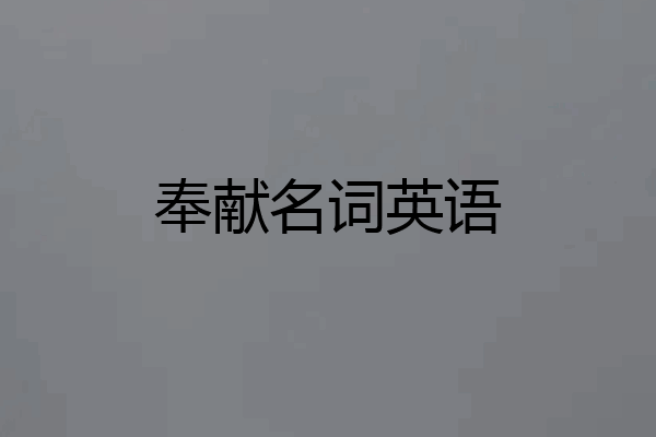 奉献名词英语