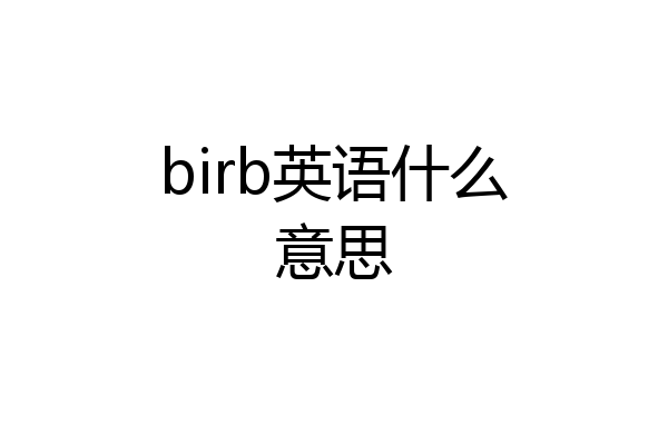 birb英语什么意思