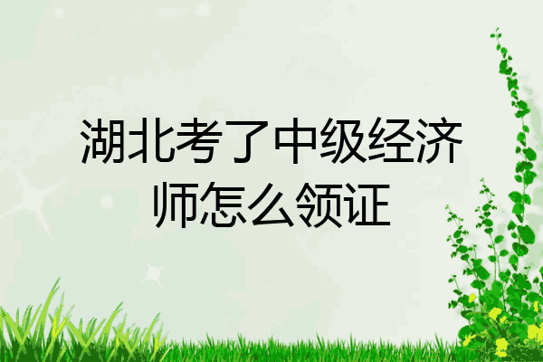 湖北考了中级经济师怎么领证