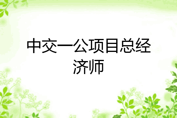 中交一公项目总经济师