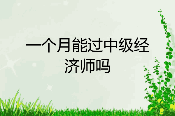 一个月能过中级经济师吗