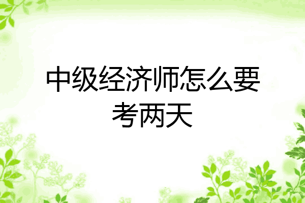中级经济师怎么要考两天