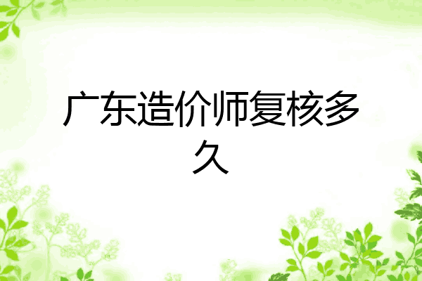 广东造价师复核多久