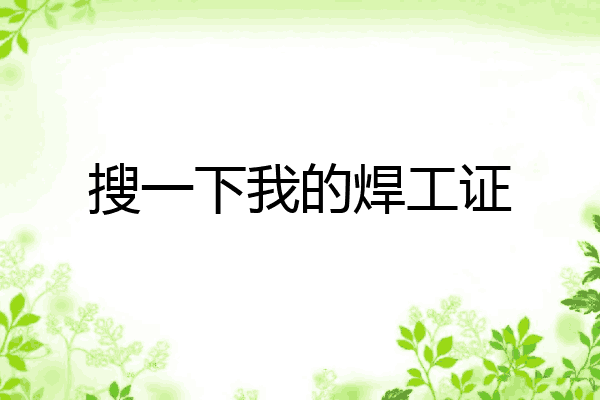 搜一下我的焊工证